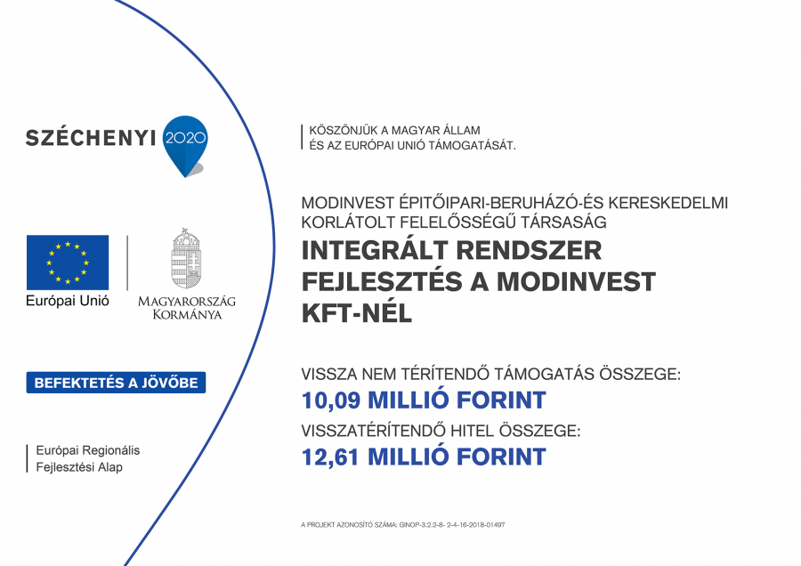 Integrált rendszer fejlesztés a Modinvest Kft-nél.