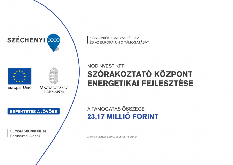 Szórakoztató központ energetikai fejlesztése pályázat